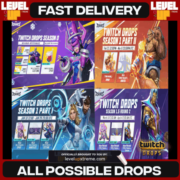 Marvel Rivals Twitch Drops 32 ITEMS